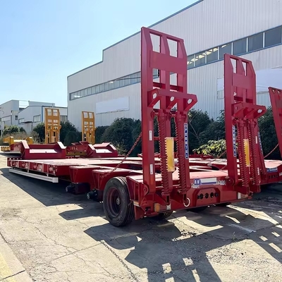 3 ejes 40 FT Flatbed 50 Ton Low Flatbed Semi Container Shipping Trailer con diseño