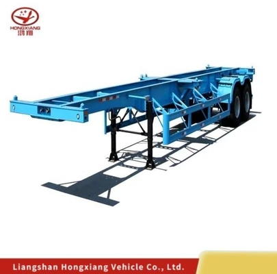 Esqueleto de varios ejes pesado de lecho bajo / rampa baja / cubierta de caída cuello de ganso de lecho plano / esqueleto semi camión remolque Lowboy 5,5 toneladas