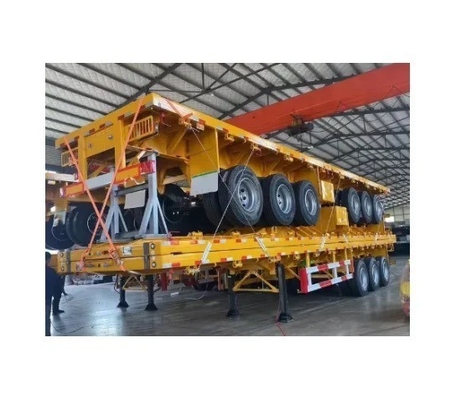 Tipo de brazo cruzado de 3 ejes caja de carga plana de transporte semirremolque remolque con 8.12.16 neumáticos