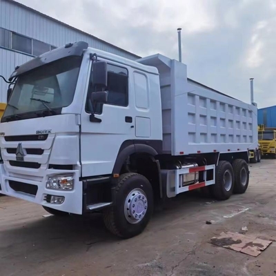 Usado de segunda mano 6*4 HOWO 371HP camión de descarga manual de ventana diseño de neumáticos sin tubos