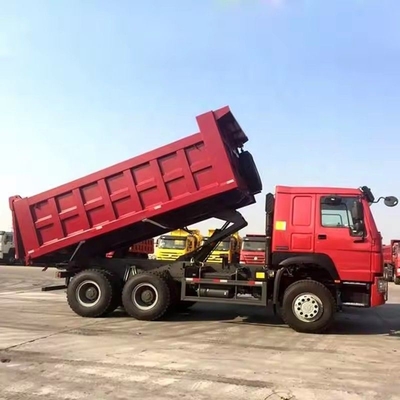 Usado de segunda mano 6*4 HOWO 371HP camión de descarga manual de ventana diseño de neumáticos sin tubos