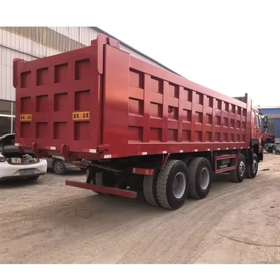 HOWO 8X4 375 Tipper 500HP Tipper camión de descarga usado con suspensión aérea asiento del conductor