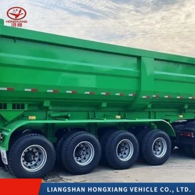 80 toneladas 4 ejes camiones de descarga en forma de U remolques / semirremolques con remolque para el transporte de carga bueno