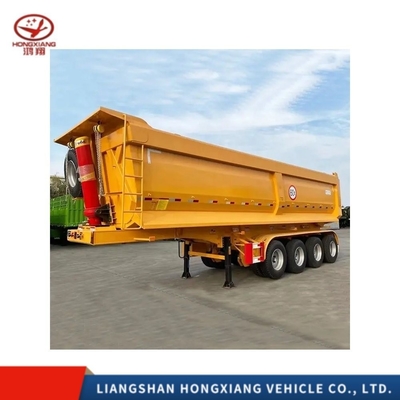 Acero 4 ejes de trabajo pesado lateral de aluminio trasero 30 50 60tones Semi camión hidráulico Dump trailer