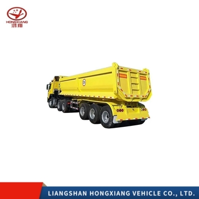 Acero 4 ejes de trabajo pesado lateral de aluminio trasero 30 50 60tones Semi camión hidráulico Dump trailer