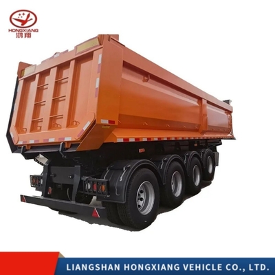 Acero 4 ejes de trabajo pesado lateral de aluminio trasero 30 50 60tones Semi camión hidráulico Dump trailer
