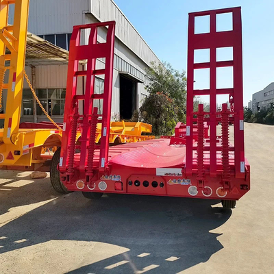 Semi remolque de lecho bajo de 50 toneladas 3 ejes Semi remolque de lecho bajo de camión Trampolín de 2240 mm para y transporte