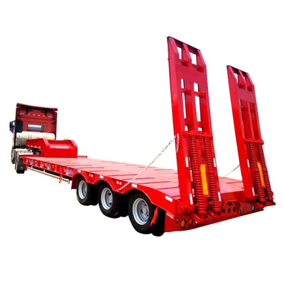 Semi remolque de lecho bajo de 50 toneladas 3 ejes Semi remolque de lecho bajo de camión Trampolín de 2240 mm para y transporte