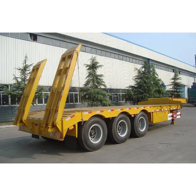 Semi remolque de lecho bajo de 50 toneladas 3 ejes Semi remolque de lecho bajo de camión Trampolín de 2240 mm para y transporte