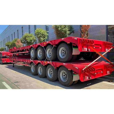 Semi remolque de lecho bajo de 50 toneladas 3 ejes Semi remolque de lecho bajo de camión Trampolín de 2240 mm para y transporte