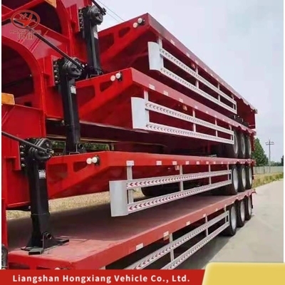 Pierna de aterrizaje manual 3 ejes 40 FT 50 toneladas Semirremolque de cama plana para el transporte de contenedores