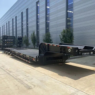 Pierna de aterrizaje manual 3 ejes 40 FT 50 toneladas Semirremolque de cama plana para el transporte de contenedores