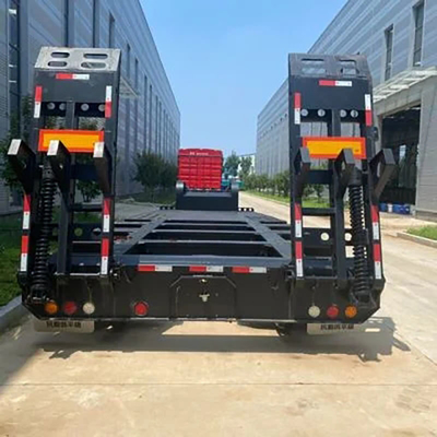 Pierna de aterrizaje manual 3 ejes 40 FT 50 toneladas Semirremolque de cama plana para el transporte de contenedores