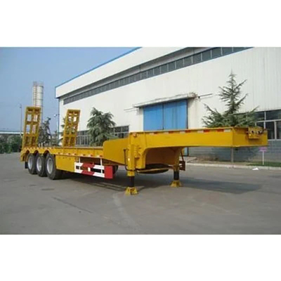 Pierna de aterrizaje manual 3 ejes 40 FT 50 toneladas Semirremolque de cama plana para el transporte de contenedores