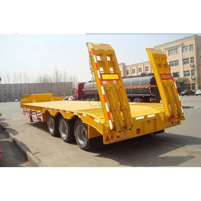 Pierna de aterrizaje manual 3 ejes 40 FT 50 toneladas Semirremolque de cama plana para el transporte de contenedores