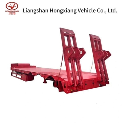 13500X3000X1550 mm 13t Eje de trabajo pesado Cuello de ganso Cargador bajo Cama baja Camión Lowboy Camión semirremolque de cama baja
