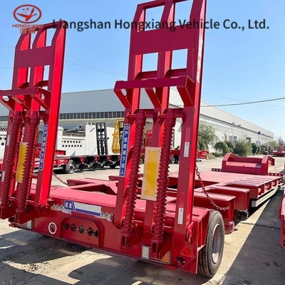 13500X3000X1550 mm 13t Eje de trabajo pesado Cuello de ganso Cargador bajo Cama baja Camión Lowboy Camión semirremolque de cama baja