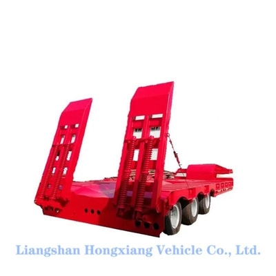Personalización 3 Eje de cama baja Semi-remolque de cama plana baja Equipo pesado transportador hecho