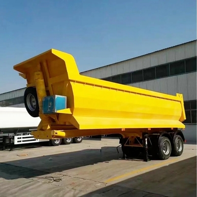 Semirremolque de descarga con sistema de suspensión de acero en forma de rectángulo y volante trasero de extremo