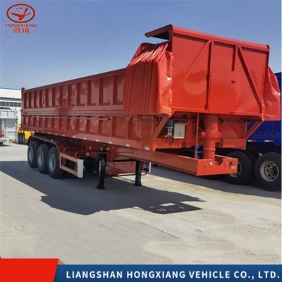 3 Ejes Transporte automático de descarga tipo remolque ISO de acero semi para descarga automática