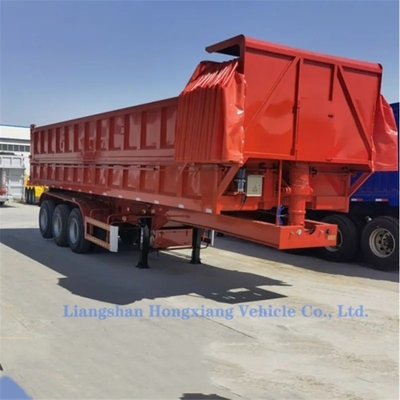 50 toneladas 60 toneladas 80 toneladas Remolque de inclinación de 3 ejes Tractor Dumpper Transporte de carbón Semirremolque