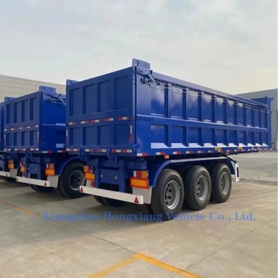 Remolque de transporte de carbón de 80 toneladas con volante trasero y cilindro hidráulico