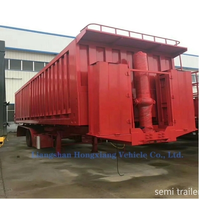 Camión de acero utilitario de 80 toneladas Fu-Wa 20-50 Cbm de trabajo pesado de 3 ejes traseros Flip Dump Semirremolque