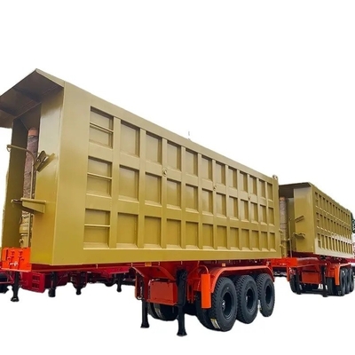 12 Número de neumático Semirremolque de descarga de 40 t 50 t Camión de 3 ejes en forma de U para tractor hidráulico de minería