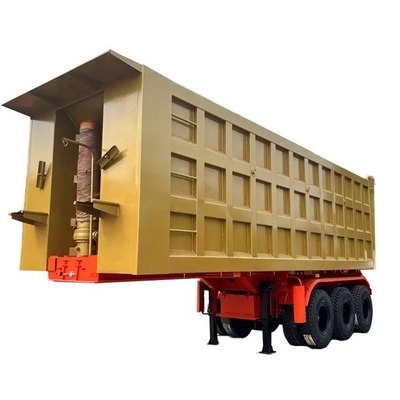 12 Número de neumático Semirremolque de descarga de 40 t 50 t Camión de 3 ejes en forma de U para tractor hidráulico de minería