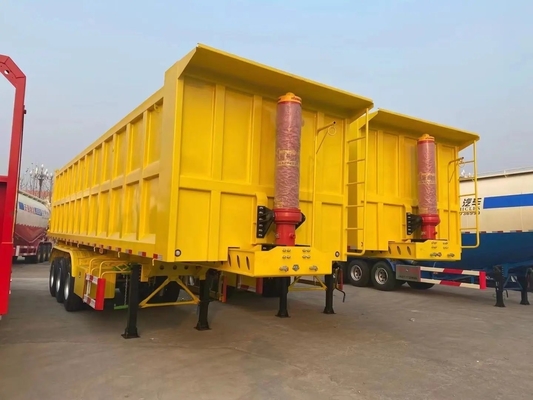 12 Número de neumático Semirremolque de descarga de 40 t 50 t Camión de 3 ejes en forma de U para tractor hidráulico de minería