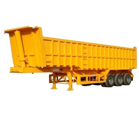 Semi remolque de 30 cbm con volante trasero con diseño de lecho plano y auto volante hidráulico de tres ejes
