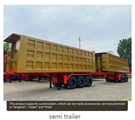 3 ejes 50 toneladas remolque de descarga para minería remolque de remolque remolque para minería