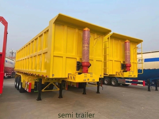 Semi-remolque de descarga automática de 35 metros cúbicos para el transporte de arena de carbón en Pakistán