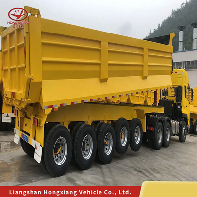 Cargador de toneladas extensibles Camión hidráulico de cama baja Lowboy Semirremolque 13500X3000X1550 mm