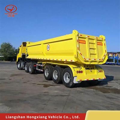 Semirremolque de transporte con patas de aterrizaje de dos velocidades y no auto-dumping