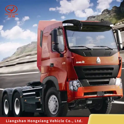 Sinotruck HOWO CNG Camión tractor con 6×4 ruedas motrices y asiento del conductor con suspensión neumática