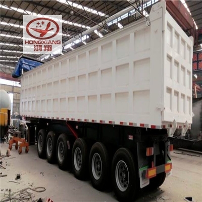 45cbm 40 50 60 toneladas U en forma de extremo trasero tirador de basura semi camión remolques de acero de cama plana
