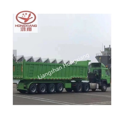 No auto-dumping Tri-axles doble lado de descarga de tirador Semi-remolque diseño de piso plano