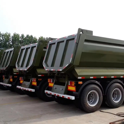 Trailers de tres ejes de 60 a 80 toneladas de cilindrada lateral de descarga hidráulica con remolque de remolque