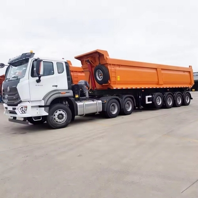 4 ejes camión de descarga en forma de U de 30 t semirremolque con ejes de 13 t y banda de rodadura de 2240 mm