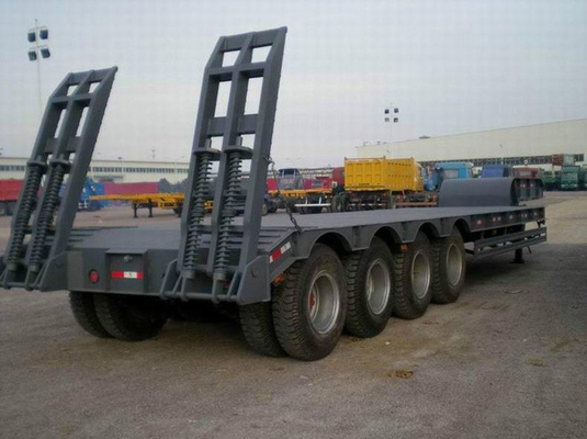 Autodumping de 3 ejes de semirremolque de lecho bajo de 50 toneladas de carga útil máxima para el transporte de carga pesada
