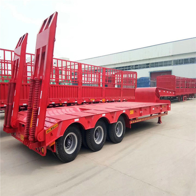 Directo 3 4 Ejes 60tons 80 Tons Baja Cama Trailer de plataforma / Trailer de contenedores de cama plana
