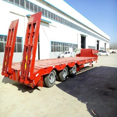 Transporte de contenedores 20FT 40FT Semi remolque de cama baja con diseño de cama plana en y materiales