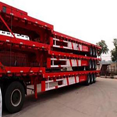 Transporte de contenedores 20FT 40FT Semi remolque de cama baja con diseño de cama plana en y materiales