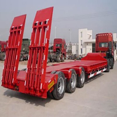 China Usado 3ejes 60 toneladas 80 toneladas Flatbed remolque cama plana Semi remolque personalizable