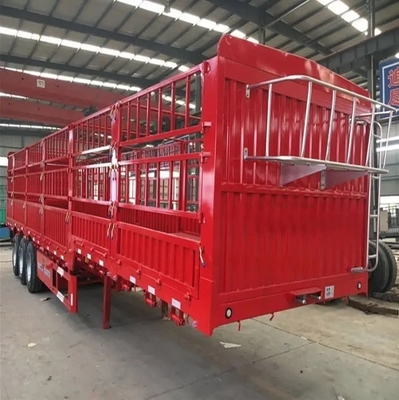 Semi-remolque de cerca para transporte de carga a granel de 40-100 toneladas con sistema de suspensión ligero