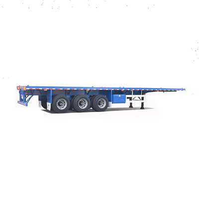 Tipo de brazo cruzado 13t Eje Plataforma de cama baja Camión Remolque de cama plana con neumático sólido