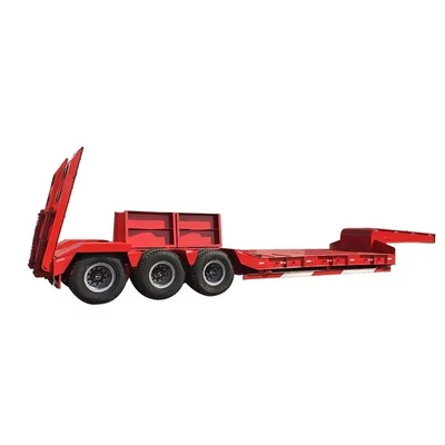 3 ejes de hierro Lowboy Baja Cama Cargador Cama Semi remolque para el transporte de carga pesada