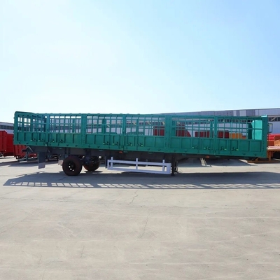 Semirremolque para el transporte de ganado con carga de alto obstáculo de 3 ejes y valla lateral