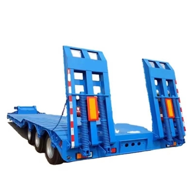 3 4 Eje cargador bajo cubierta de cama cuello de ganso contenedor de cama plana transporte camión remolque de cama baja